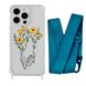 Чехол прозрачный с ремешком Print Leaves для iPhone XR Hands Flower/Forest Green