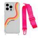 Чохол прозорий з ремінцем Print Mood swings для iPhone 11 PRO Live in the moment/Hot Pink