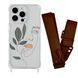 Чехол прозрачный с ремешком Print Leaves для iPhone 7 | 8 | SE 2 | SE 3 Face/Brown