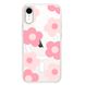 Чехол прозрачный Print Flower Color with MagSafe для iPhone XR Pink купить