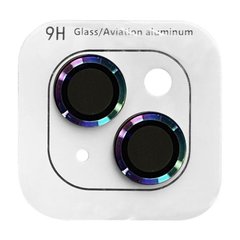 Защитное стекло Metal Classic на камеру для iPhone 15 | 15 Plus Rainbow