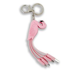 Кабель ASH Happy 3 in 1 USB (Micro-USB+Lightning+Type-C) Flamingo Pink купити