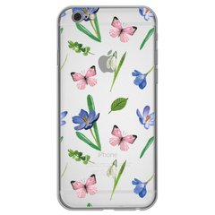 Чехол прозрачный Print Butterfly для iPhone 6 | 6s Pink купить