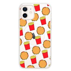 Чехол прозрачный Print FOOD with MagSafe для iPhone 12 MINI Burger and French fries купить