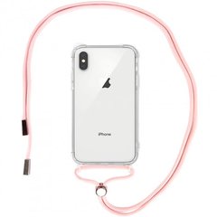 Чохол Crossbody Transparent на шнурку для iPhone XS MAX Pink Sand купити