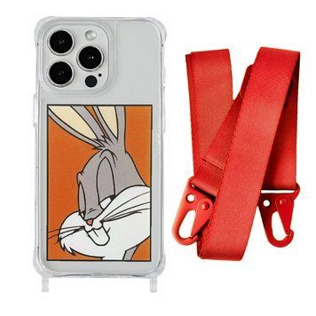 Чехол прозрачный с ремешком Print Кролик для iPhone 11 PRO Кролик/Red - ash-mobile.com.ua - фото 1
