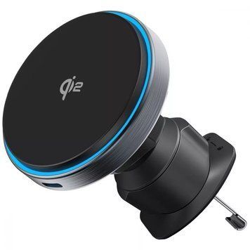 Автомобильный держатель с беспроводной зарядкой Proove Titanium Circle Qi2 15W Gray - ash-mobile.com.ua - фото 1
