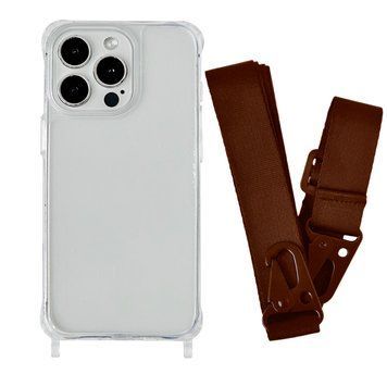 Чехол прозрачный с ремешком для iPhone 17 Brown