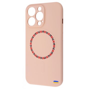 Чехол WAVE Ukraine Edition Case with MagSafe для iPhone 13 PRO MAX Vyshyvanka Circle Pink Sand - ash-mobile.com.ua - фото 1