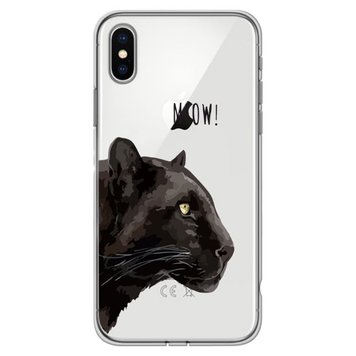 Чехол прозрачный Print Meow для iPhone X | XS Pantera Black - ash-mobile.com.ua - фото 1