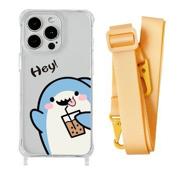 Чохол прозорий з ремінцем Print Shark для iPhone 11 PRO MAX Shark Cocktail/Yellow - ash-mobile.com.ua - фото 1