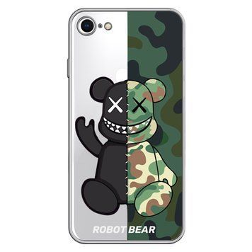 Чохол прозорий Print Robot Bear для iPhone 7 | 8 | SE 2 | SE 3 Green - ash-mobile.com.ua - фото 1