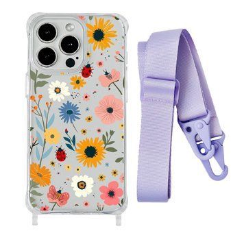 Чехол прозрачный с ремешком Print Flower для iPhone X | XS Sunflower/Glycine - ash-mobile.com.ua - фото 1