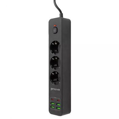 Мережевий фільтр Proove Power Strip P-03 (3 AC + 4 USB + 2 Type-C) 2m Black - ash-mobile.com.ua - фото 3