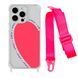 Чехол прозрачный с ремешком Print Mood swings для iPhone X | XS Heart Amor/Hot Pink