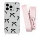 Чохол прозорий з ремінцем Print Mood swings для iPhone 12 | 12 PRO Bow Black/Pink Sand