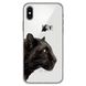 Чохол прозорий Print Meow для iPhone X | XS Pantera Black купити