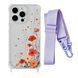 Чохол прозорий з ремінцем Print Flower для iPhone 16 Plus Autumn Blossom/Glycine