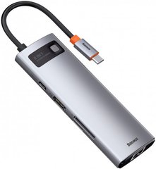 Переходник для MacBook USB-C хаб Baseus Metal Gleam Series Multifunctional 8 в 1 Gray купить