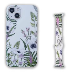Комплект Beautiful Flowers для iPhone 13 + Ремінець для Apple Watch 38/40/41 mm Лаванда