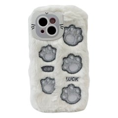 Чохол Fluffy Cute Case для iPhone 15 Paw White