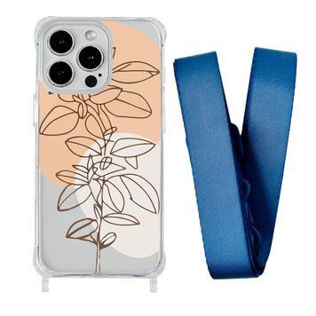 Чехол прозрачный с ремешком Print Leaves для iPhone 11 PRO Flowerpot/Blue Cobalt - ash-mobile.com.ua - фото 1