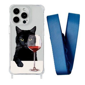 Чохол прозорий з ремінцем Print Mood swings для iPhone 11 PRO MAX Cat Wine/Blue Cobalt - ash-mobile.com.ua - фото 1