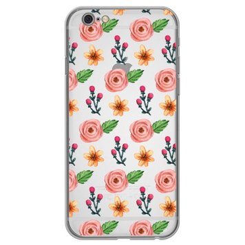 Чехол прозрачный Print Flower для iPhone 6 | 6s Peony Pink - ash-mobile.com.ua - фото 1