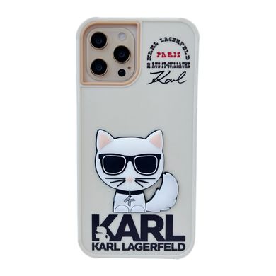 Чехол Karl Lagerfeld Paris Silicone Case для iPhone 12 | 12 PRO Cat Biege - ash-mobile.com.ua - фото 1