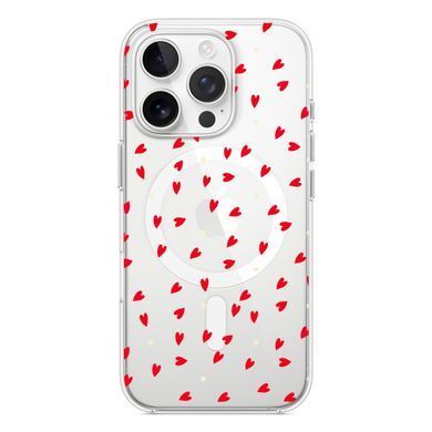 Чохол прозорий Print Love Kiss with MagSafe для iPhone 16e | 17e More Hearts - ash-mobile.com.ua - фото 2