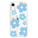 Чехол прозрачный Print Flower Color with MagSafe для iPhone XR Blue купить