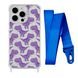 Чехол прозрачный с ремешком Print Dinosaur для iPhone 15 Plus Dinosaur/Blue