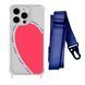 Чехол прозрачный с ремешком Print Mood swings для iPhone X | XS Heart Amor/Midnight Blue