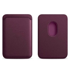 Leather Wallet with Double Magnetic Plum
