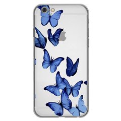 Чохол прозорий Print Butterfly для iPhone 6 | 6s Blue купити