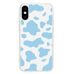 Чехол прозрачный Print Animal Blue with MagSafe для iPhone X | XS Cow купить