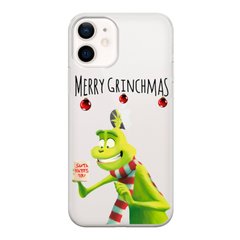 Чохол прозорий Print NEW YEAR для iPhone 12 MINI Merry Grinchmas купити