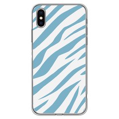 Чохол прозорий Print Animal Blue для iPhone XS MAX Zebra купити