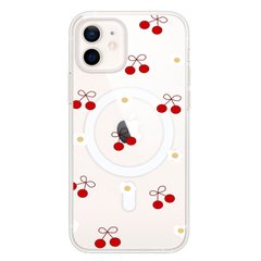 Чехол прозрачный Print Cherry Land with MagSafe для iPhone 12 | 12 PRO Small Cherry купить
