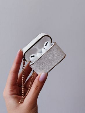 Чехол PC Leather Case для AirPods 1 | 2 Beige - ash-mobile.com.ua - фото 4