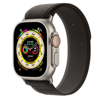 Ремешок Trail Loop с липучкой для Apple Watch 42mm | 44mm | 45mm | 46mm | 49mm Black/Gray - ash-mobile.com.ua - фото 1