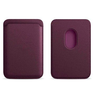 Leather Wallet with Double Magnetic Plum - ash-mobile.com.ua - фото 1