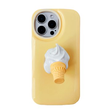 Чехол Popsocket Ice Cream Case для iPhone 12 PRO MAX Yellow - ash-mobile.com.ua - фото 1