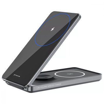 Бездротовий зарядний пристрій 3 в 1 Proove Metal Edge 15W Gray - ash-mobile.com.ua - фото 1