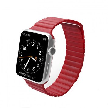 Шкіряний Ремінець Leather Loop Band для Apple Watch 38mm | 40mm | 41mm Red - ash-mobile.com.ua - фото 1