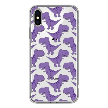 Чехол прозрачный Print Dinosaur для iPhone X | XS Purple - ash-mobile.com.ua - фото 1