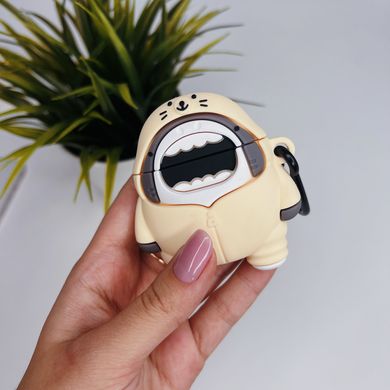 Чехол 3D для AirPods 1 | 2 Shark jumpsuit Biege - ash-mobile.com.ua - фото 2