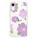 Чехол прозрачный Print Flower Color with MagSafe для iPhone XR Purple