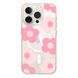 Чохол прозорий Print Flower Color with MagSafe для iPhone 14 PRO MAX Pink