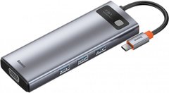 Переходник для MacBook USB-C хаб Baseus Metal Gleam Series Multifunctional 9 в 1 Gray купить